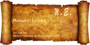 Monoki Erika névjegykártya